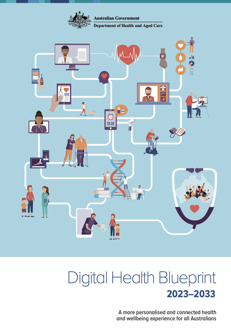 Front cover of The Digital Health Blueprint and Action Plan 2023–2033 report